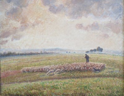 Landschaft mit Schafherde von Camille Jacob Pissarro